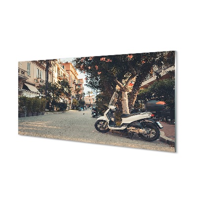 Quadro di vetro Moto palme città estate