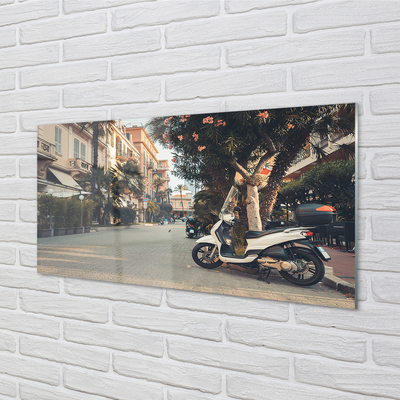 Quadro di vetro Moto palme città estate