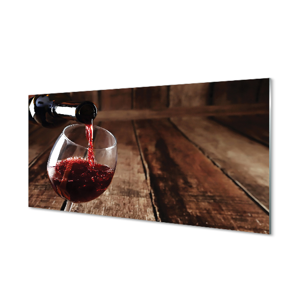 Quadro in vetro Bicchiere da vino planks