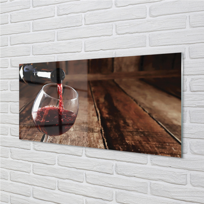 Quadro in vetro Bicchiere da vino planks