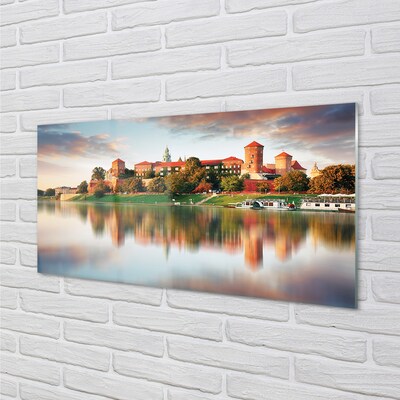 Quadro vetro Castello di cracovia fiume