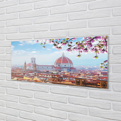 Quadro in vetro Italia cattedrale panorama notte