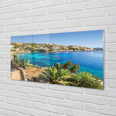 Quadro in vetro Spagna costa città mare