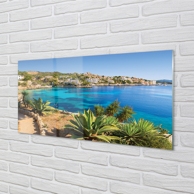 Quadro in vetro Spagna costa città mare