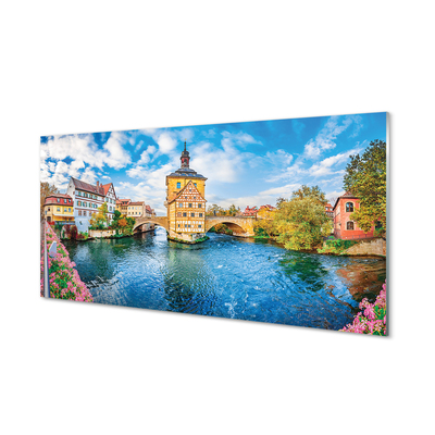 Quadro vetro Germania ponti sul fiume città vecchia