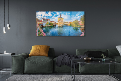 Quadro vetro Germania ponti sul fiume città vecchia