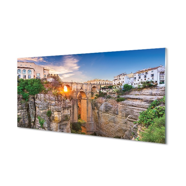 Quadro vetro Spagna ponte del tramonto