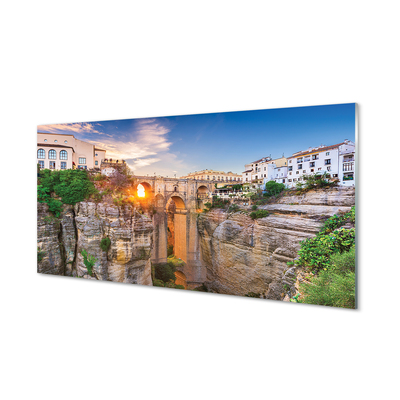 Quadro vetro Spagna ponte del tramonto