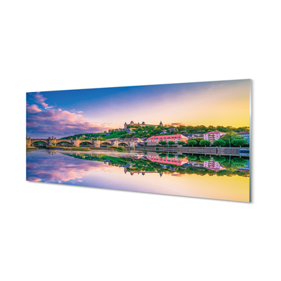 Quadro su vetro Germania tramonto sul fiume