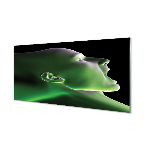 Quadro in vetro Testa umana luce verde