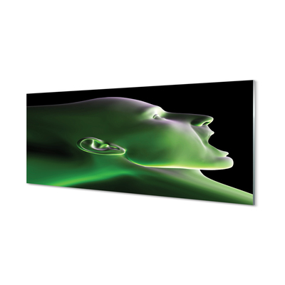 Quadro in vetro Testa umana luce verde