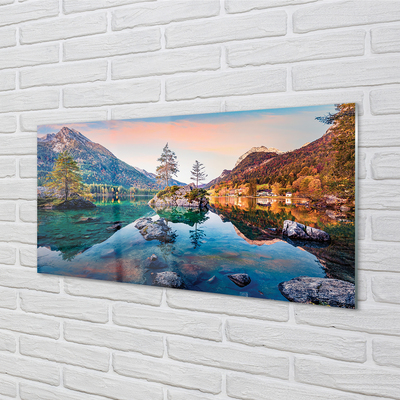 Quadro vetro Germania montagne alpi autunno lago