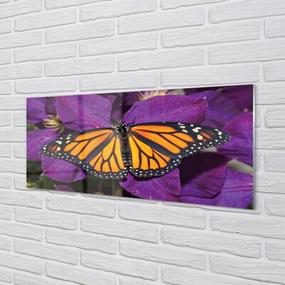 Quadro su vetro Fiori di farfalla colorati