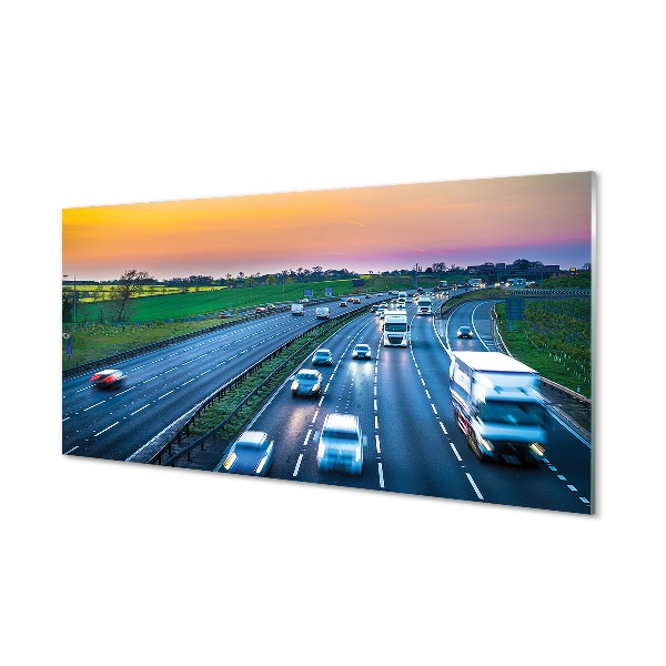 Quadro di vetro Autostrade cielo auto