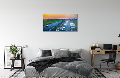 Quadro di vetro Autostrade cielo auto