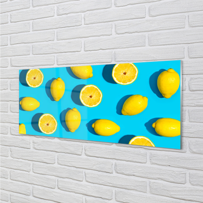 Quadro in vetro Limoni su sfondo blu