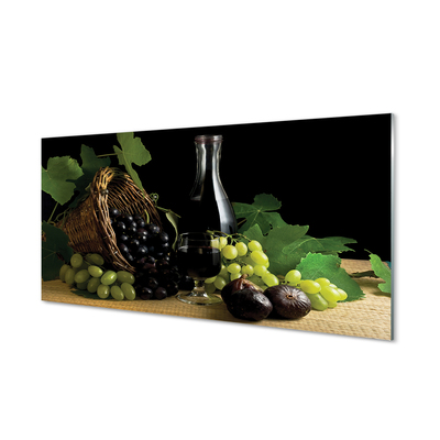 Quadro in vetro Cesto di foglie di vino d'uva