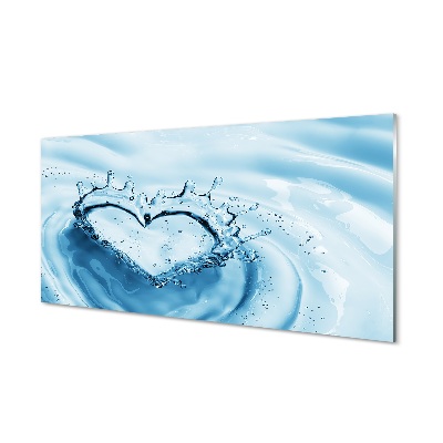 Quadro in vetro Gocce d'acqua cuore