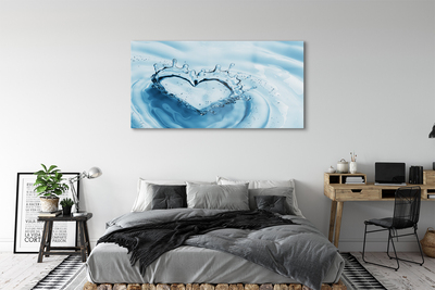 Quadro in vetro Gocce d'acqua cuore