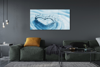 Quadro in vetro Gocce d'acqua cuore