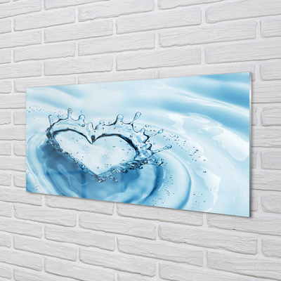 Quadro in vetro Gocce d'acqua cuore