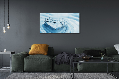 Quadro in vetro Gocce d'acqua cuore