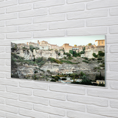 Quadro di vetro Spagna montagne alberi città