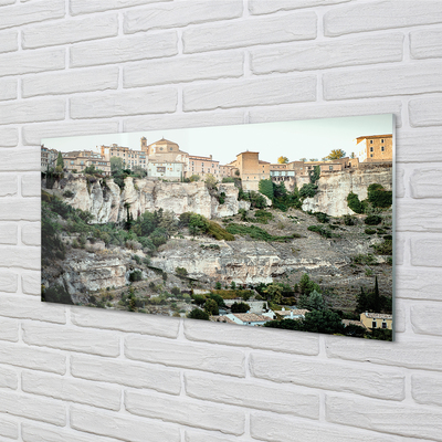 Quadro di vetro Spagna montagne alberi città