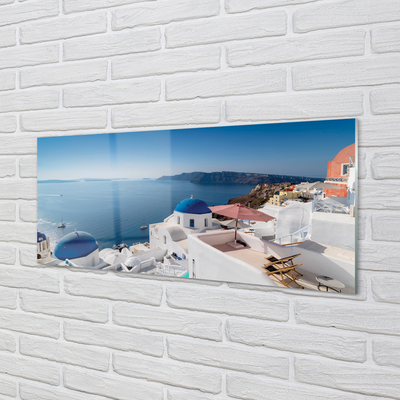 Quadro di vetro Grecia mare edifici panorama