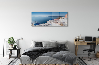 Quadro di vetro Grecia mare edifici panorama