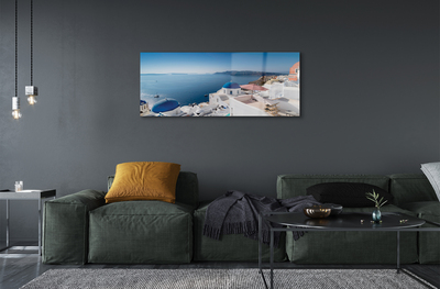 Quadro di vetro Grecia mare edifici panorama