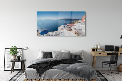 Quadro di vetro Grecia mare edifici panorama