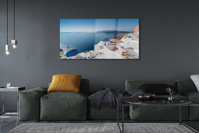 Quadro di vetro Grecia mare edifici panorama