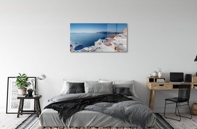 Quadro di vetro Grecia mare edifici panorama