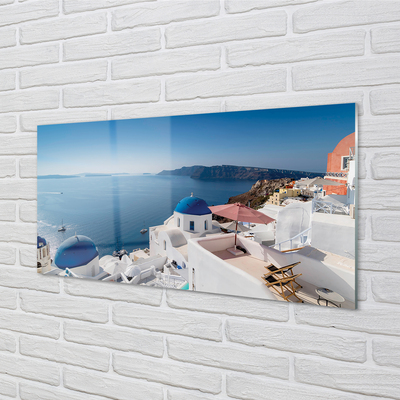 Quadro di vetro Grecia mare edifici panorama