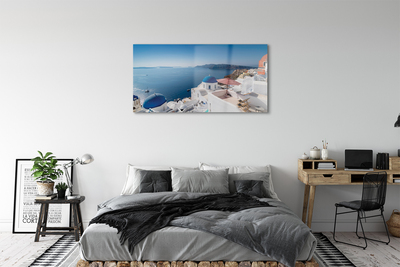 Quadro di vetro Grecia mare edifici panorama