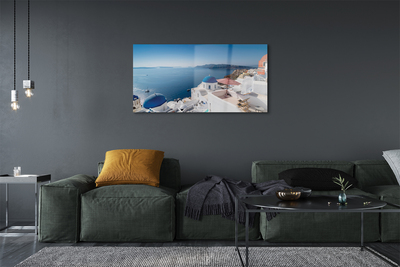 Quadro di vetro Grecia mare edifici panorama