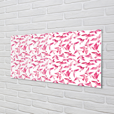 Quadro di vetro Uccelli rosa