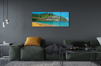 Quadro in vetro Spagna spiaggia città montagna
