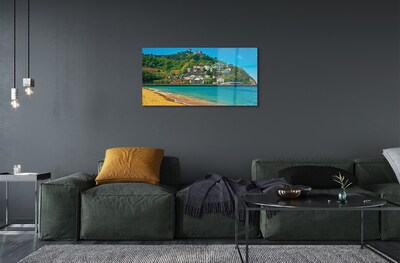 Quadro in vetro Spagna spiaggia città montagna