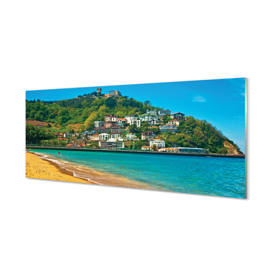 Quadro in vetro Spagna spiaggia città montagna