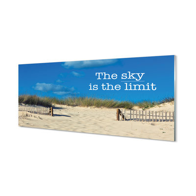 Quadro di vetro Iscrizione beach sky