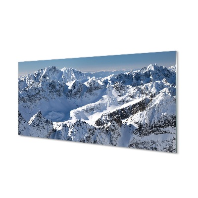 Quadro su vetro Montagne neve invernale