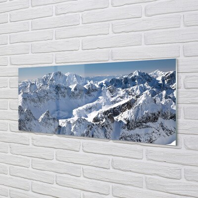 Quadro su vetro Montagne neve invernale