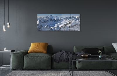 Quadro su vetro Montagne neve invernale