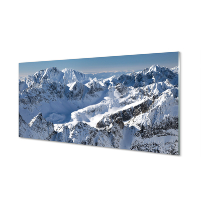 Quadro su vetro Montagne neve invernale