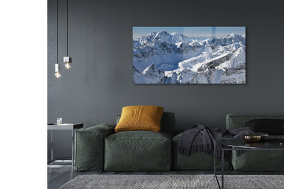 Quadro su vetro Montagne neve invernale