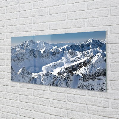 Quadro su vetro Montagne neve invernale