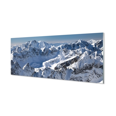 Quadro su vetro Montagne neve invernale