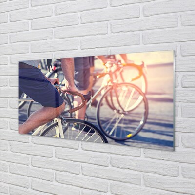 Quadro di vetro Ciclisti persone